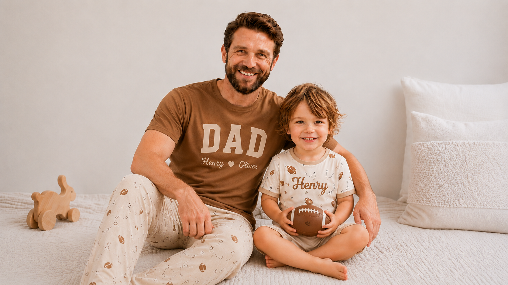 Game Day Men's Short Sleeve Bamboo Pyjama Set - Personalised Name