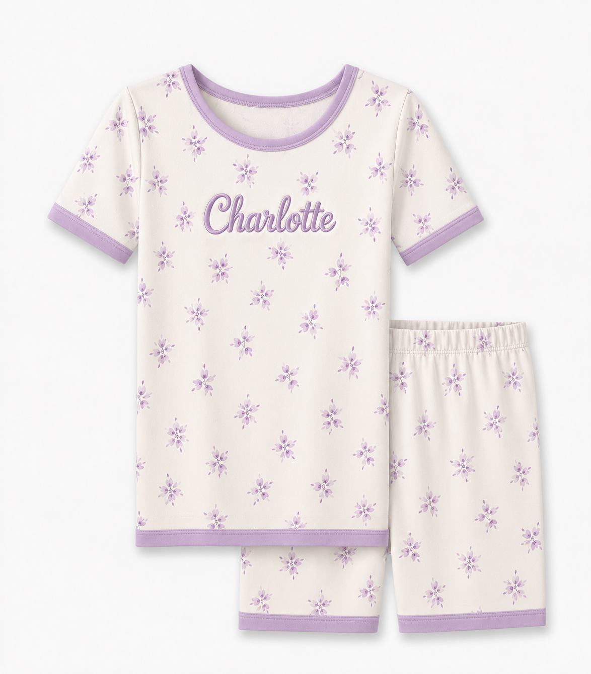Vintage Bloom Short Bamboo Pyjama Set - Personalised Name