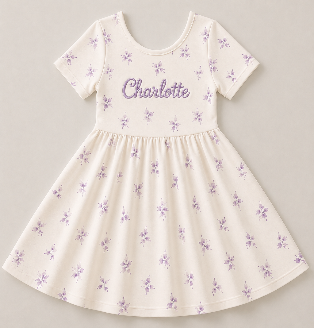Vintage Bloom Bamboo Dress - Personalised Name