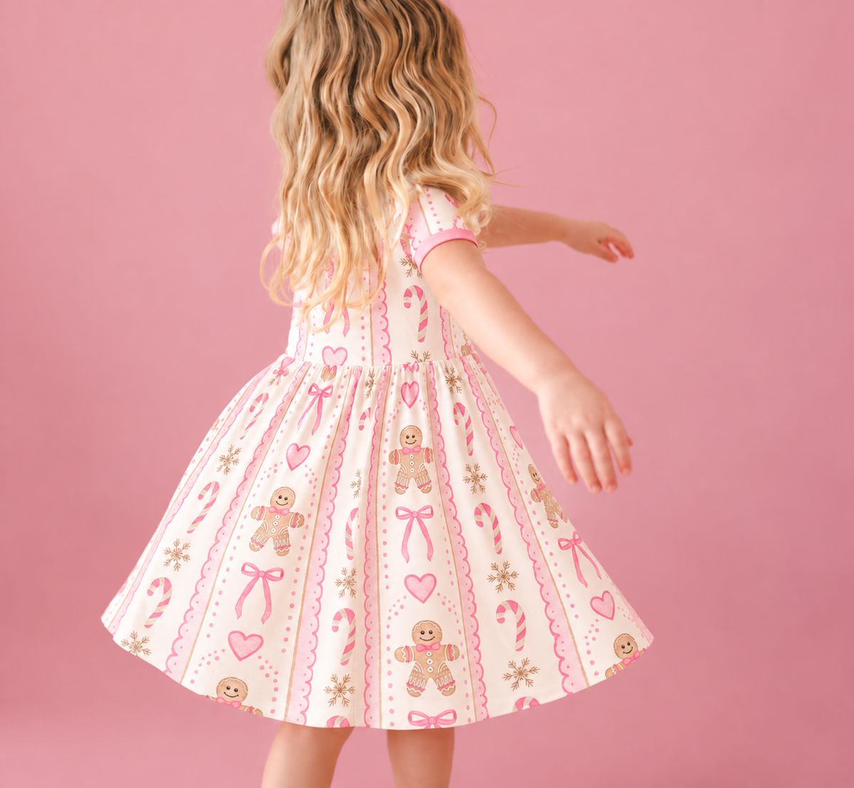 Pink Gingerbread Goose Bamboo Dress