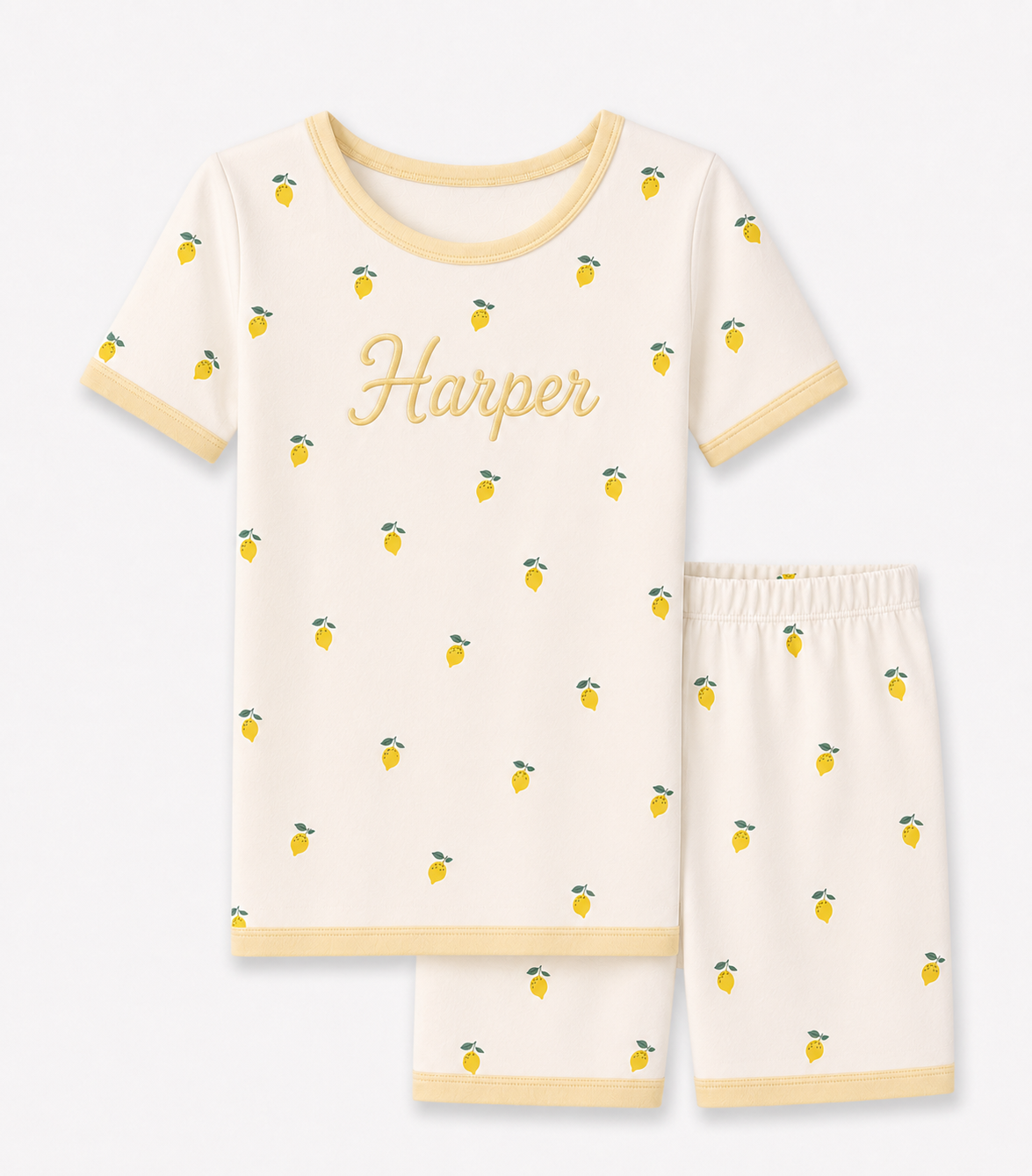 Sweet Lemon Short Bamboo Pyjama Set - Personalised Name