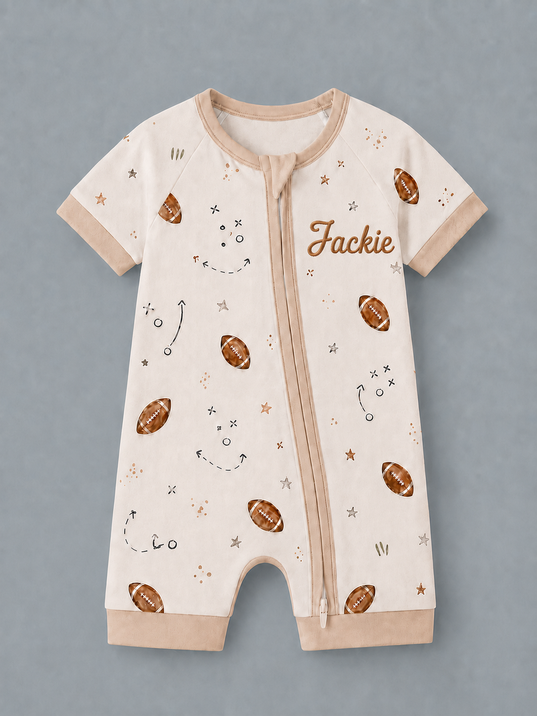 Game Day Bamboo Romper - Personalised Name