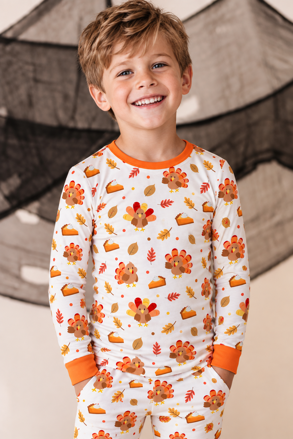 Turkey & Pie Long Sleeve Bamboo Pajama Set