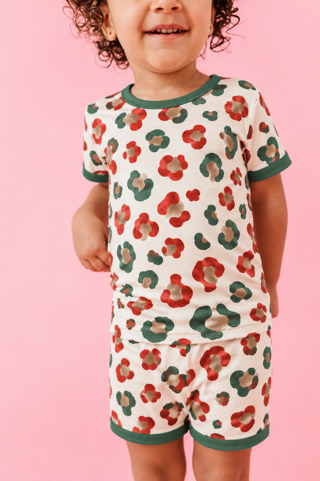 Christmas Leopard Bamboo Short Sleeve Pajamas