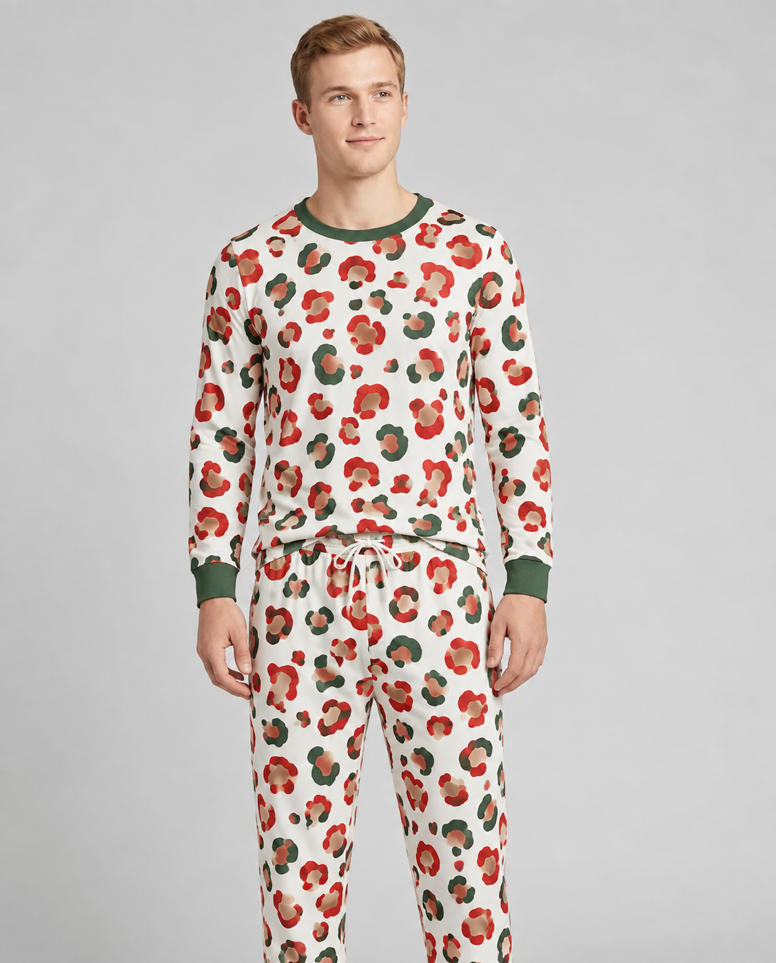 Christmas Leopard Men's Bamboo Pajamas