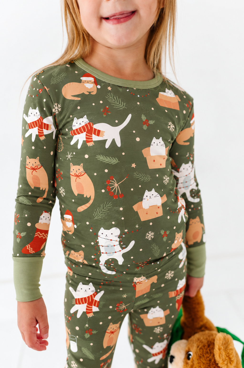 Meowy Christmas Long Sleeve Bamboo Pajamas
