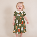 Meowy Christmas Peter Pan Collar Bamboo Dress