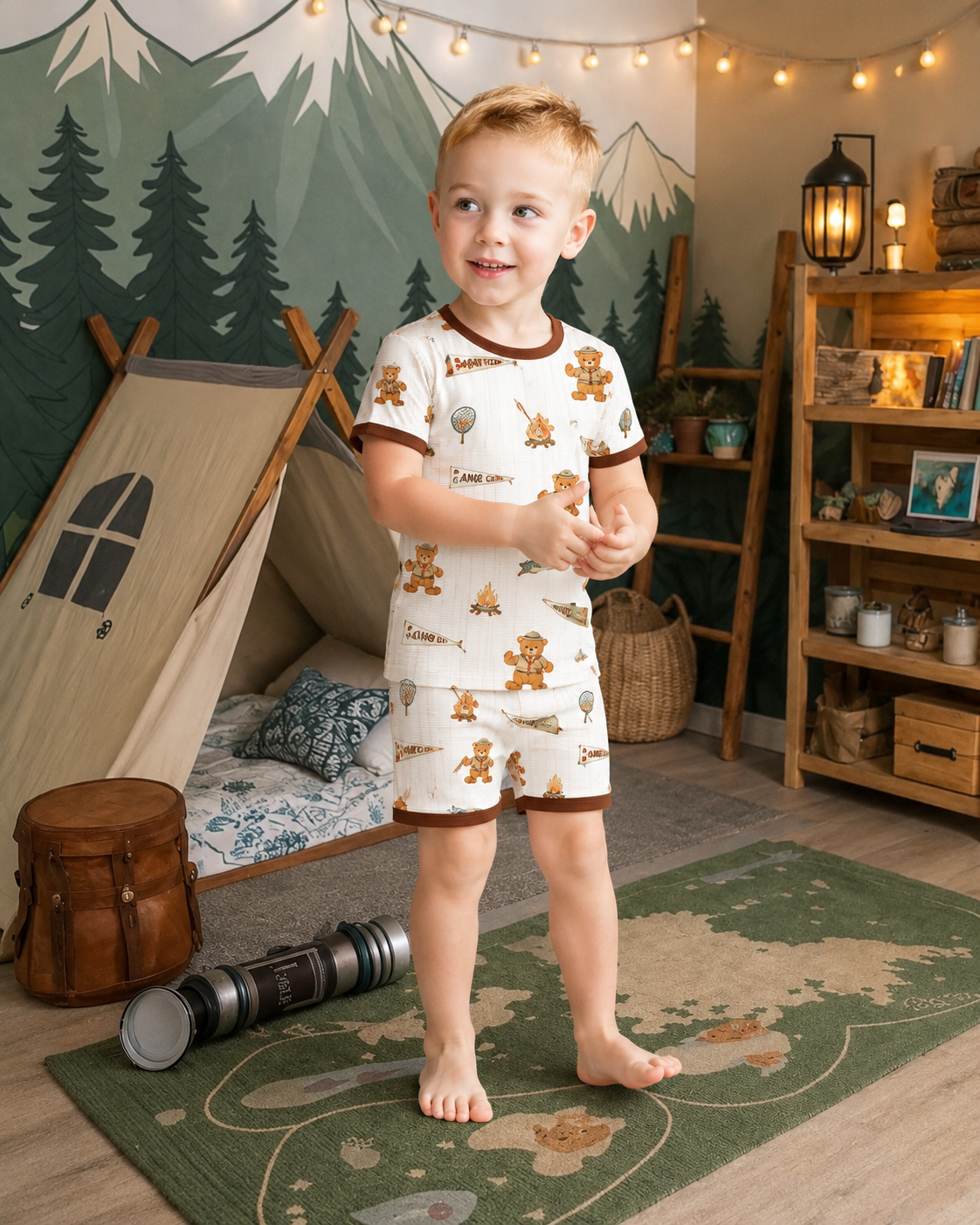 Let's Camping Short Bamboo Pyjama Set