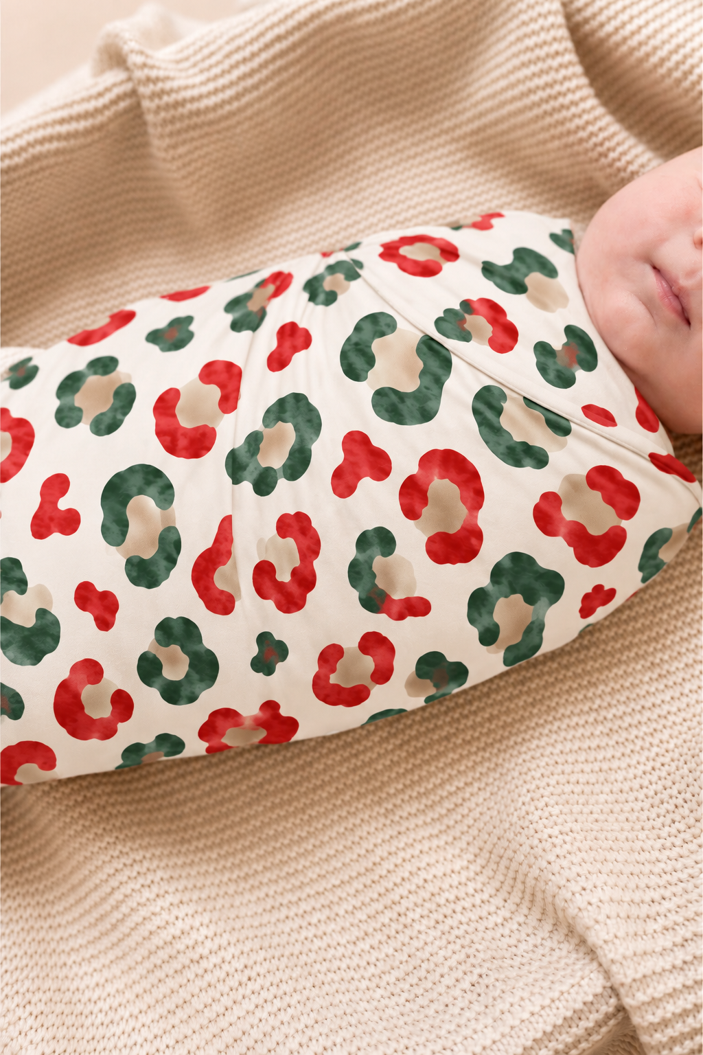 Christmas Leopard Bamboo Swaddle Blanket