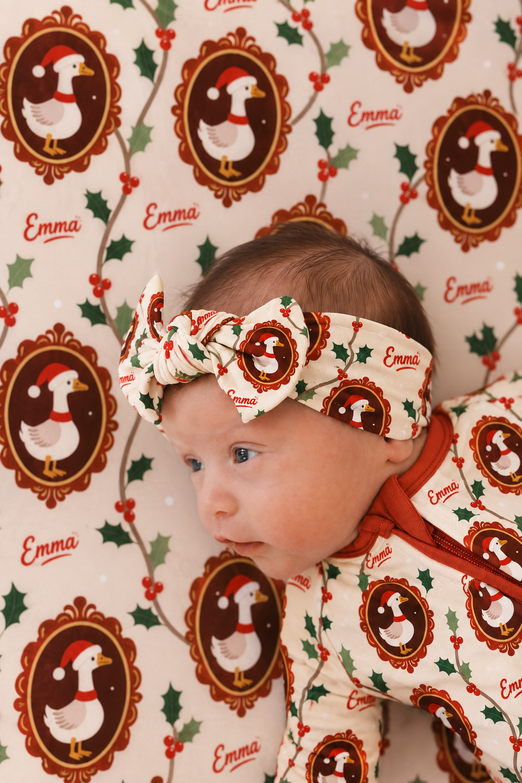 Vintage Christmas Goose Bamboo Headband