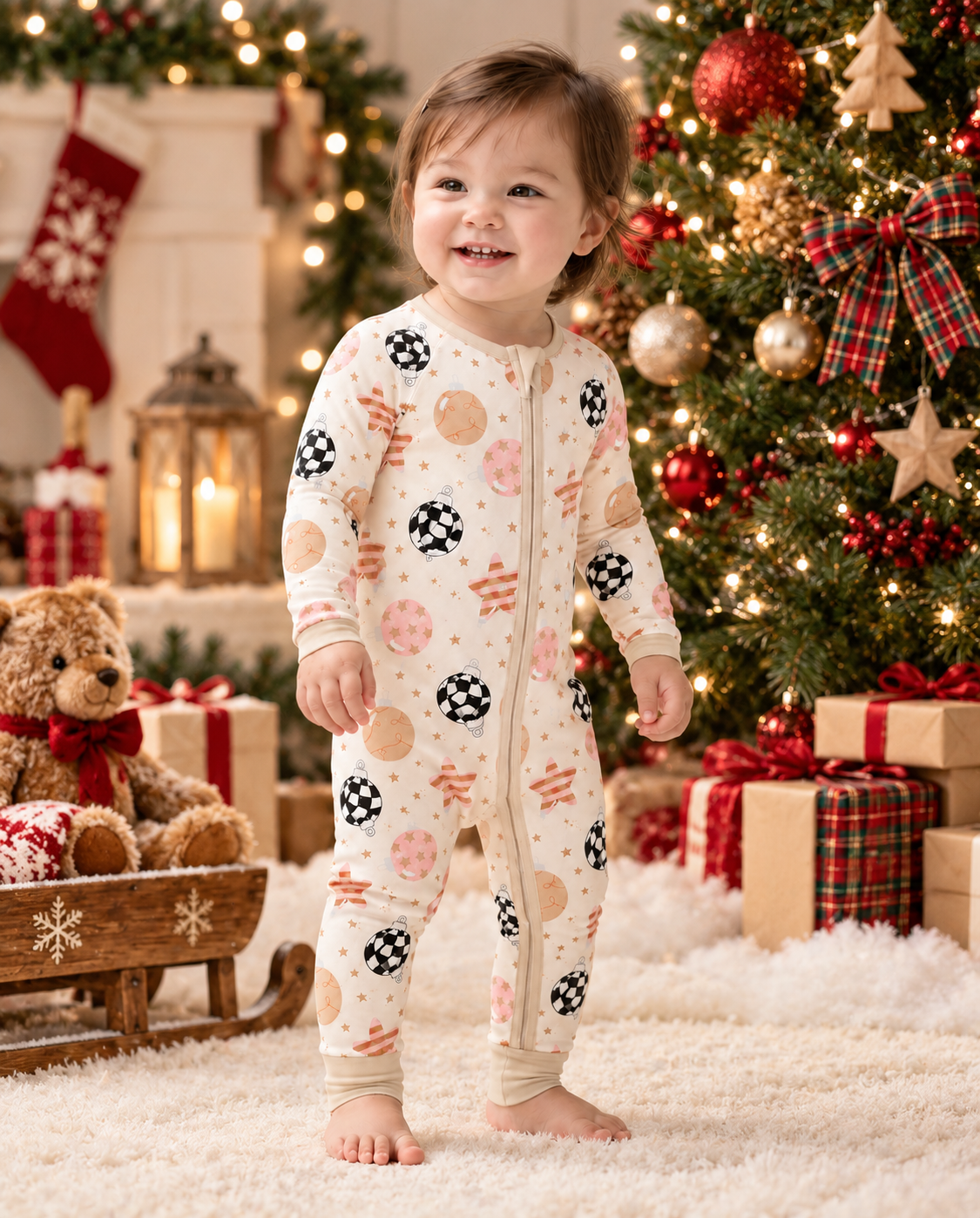 Merry & Bright Long Sleeve Bamboo Zippy