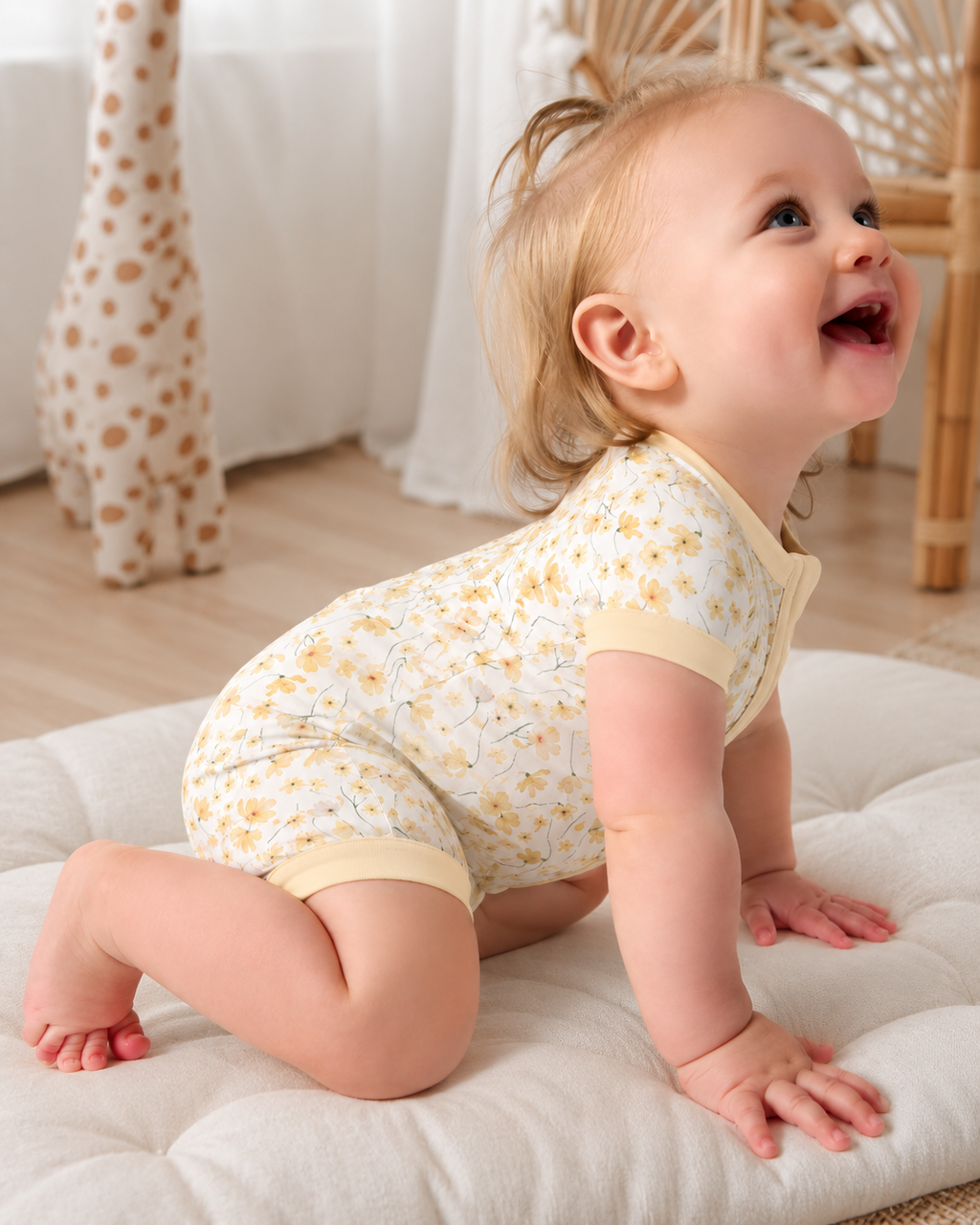 Wild Flower Short Bamboo Romper