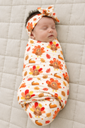 Turkey & Pie Bamboo Swaddle Blanket