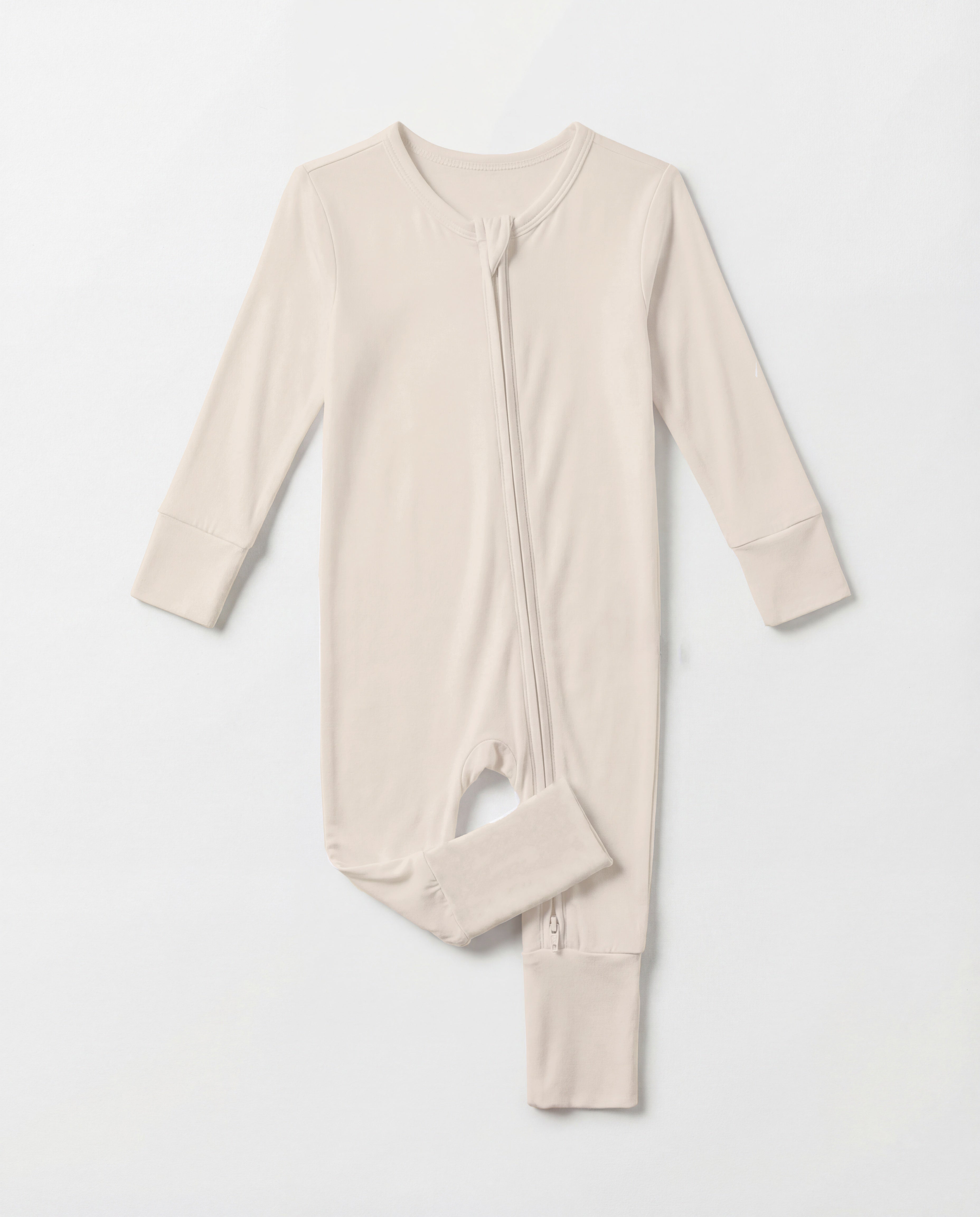 Solid Zippered Beige