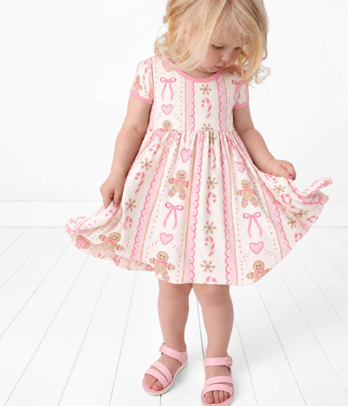 Pink Gingerbread Goose Bamboo Dress