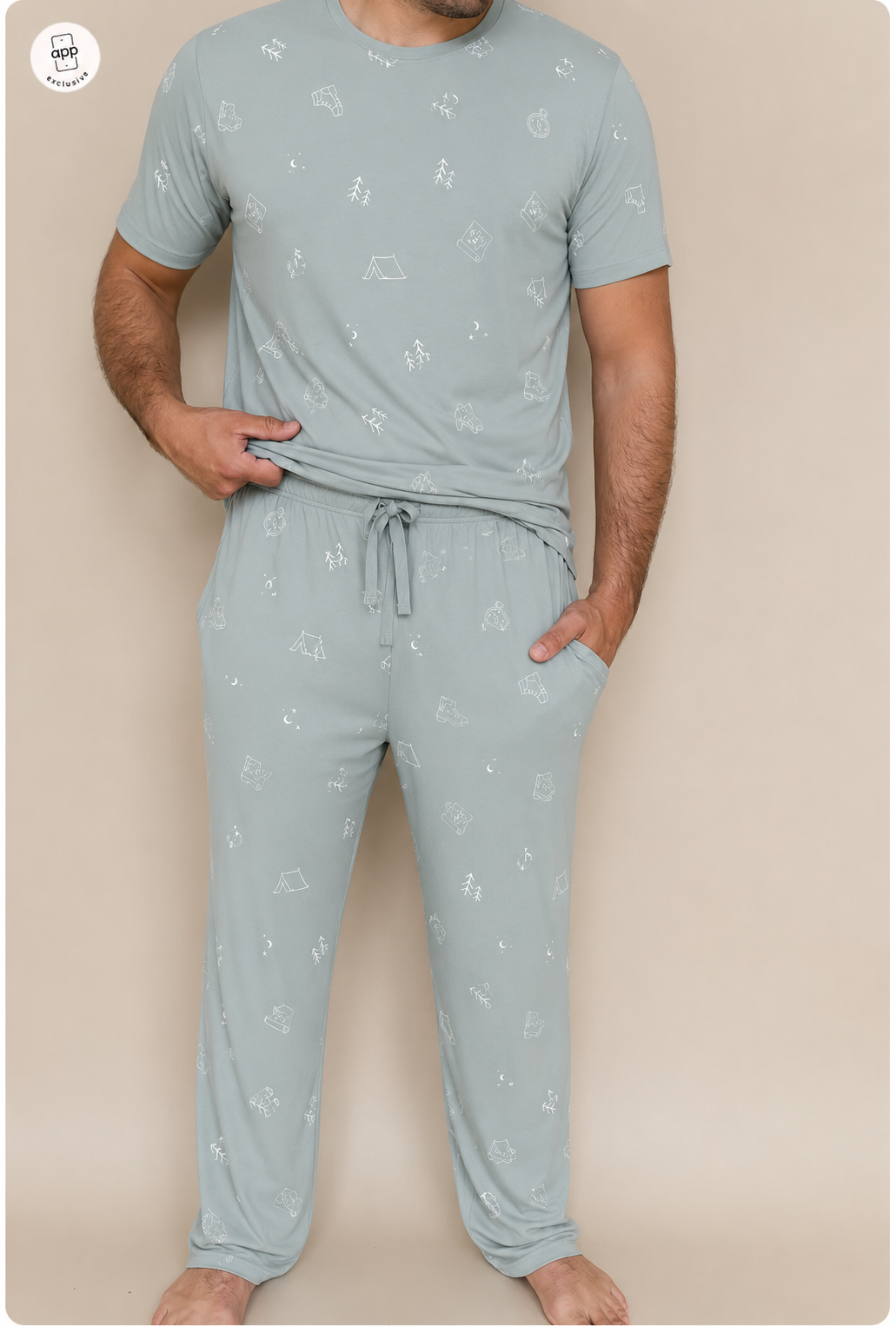 Explorer Men's Short Sleeve Bamboo Pyjama Set