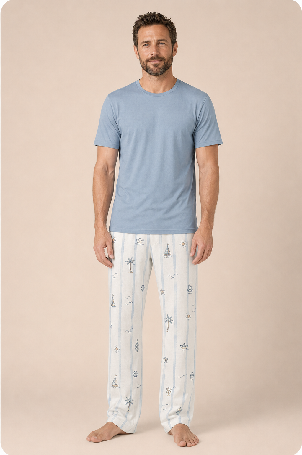 First Tide Men's Short Sleeve Bamboo Pyjama Set