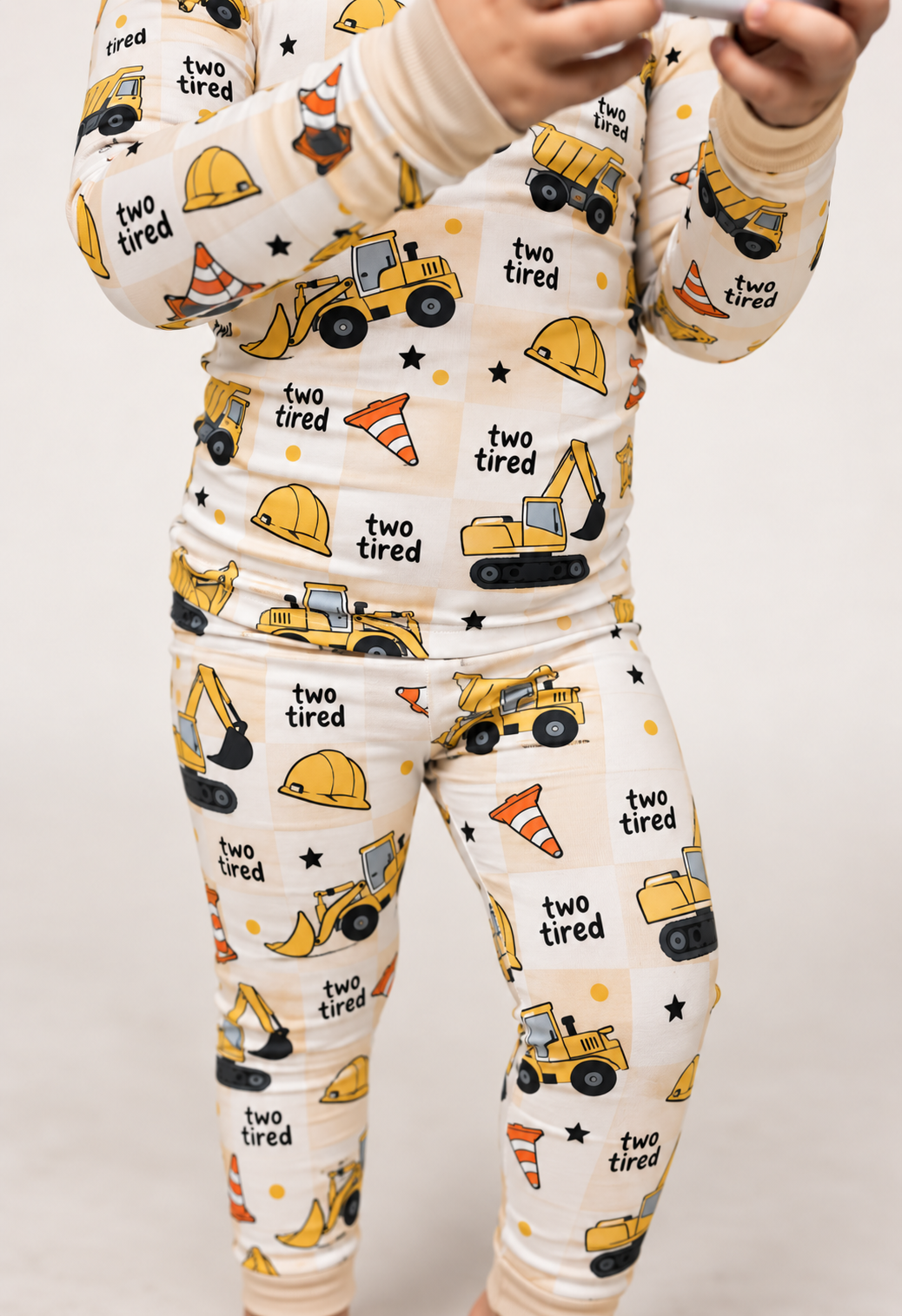 Two Tired Construction Long Sleeve Bamboo Pajamas