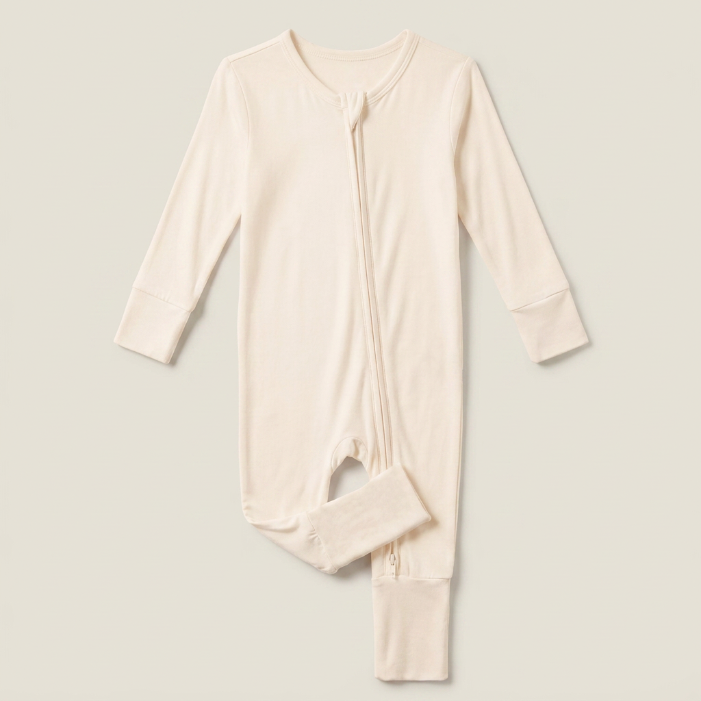 Oat Milk Bamboo Romper - Personalised