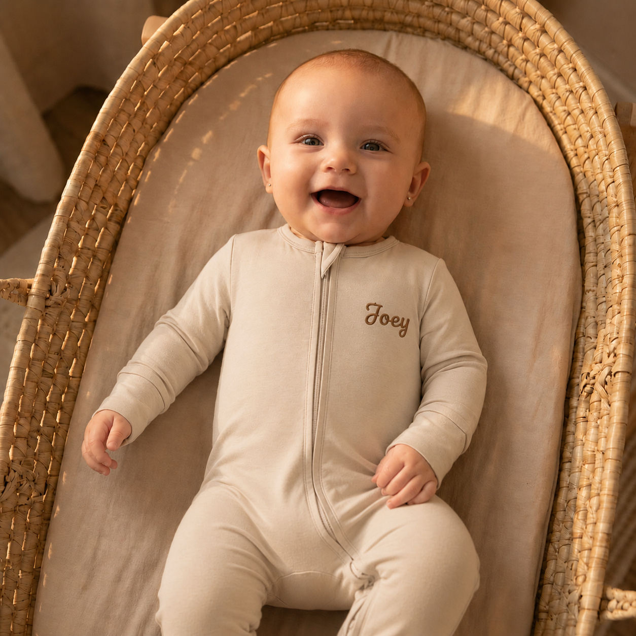 Warm Stone Bamboo Romper - Personalised